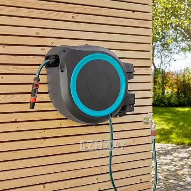 Enrouleur de tuyau rétractable automatique pour lavage de voiture, système d'irrigation de jardin, tambour à eau mural, roue à eau, magasin 4S, 30m