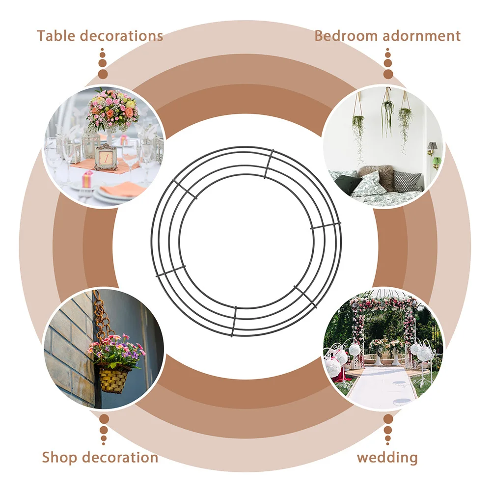 

10Pcs Iron Round Wreath Frame Burr Free DIY Wreath Form for Flower Arranging Wall Hanging Metal Floral Frame Garland Supplies