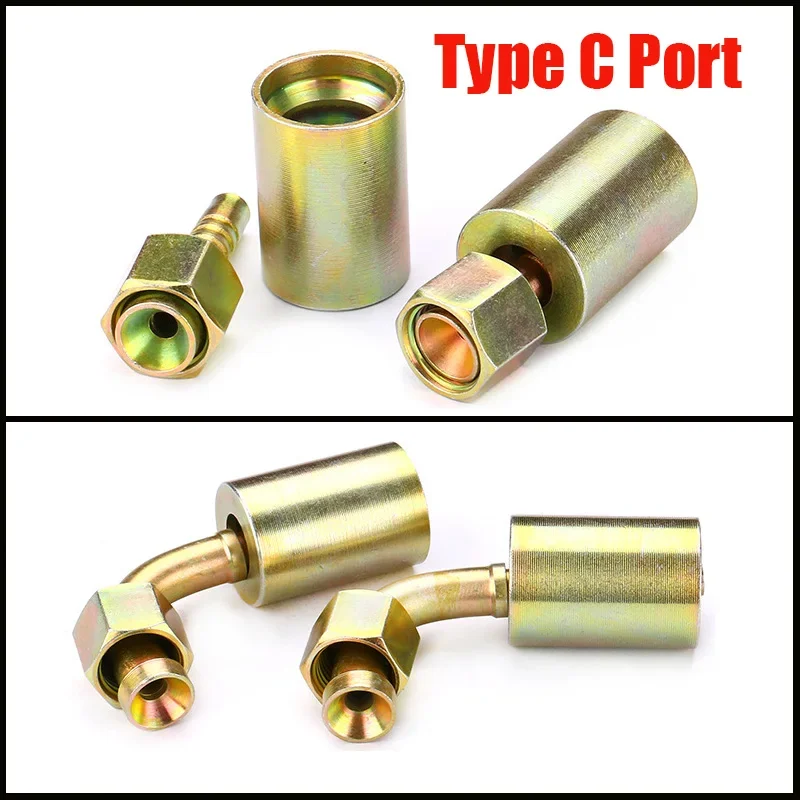 1set Hydraulic Hose Connector Joint Metric M10-M42 to Pipe 6mm-25mm Barbed Tube Fitting Connector Compression Sheath Fitting