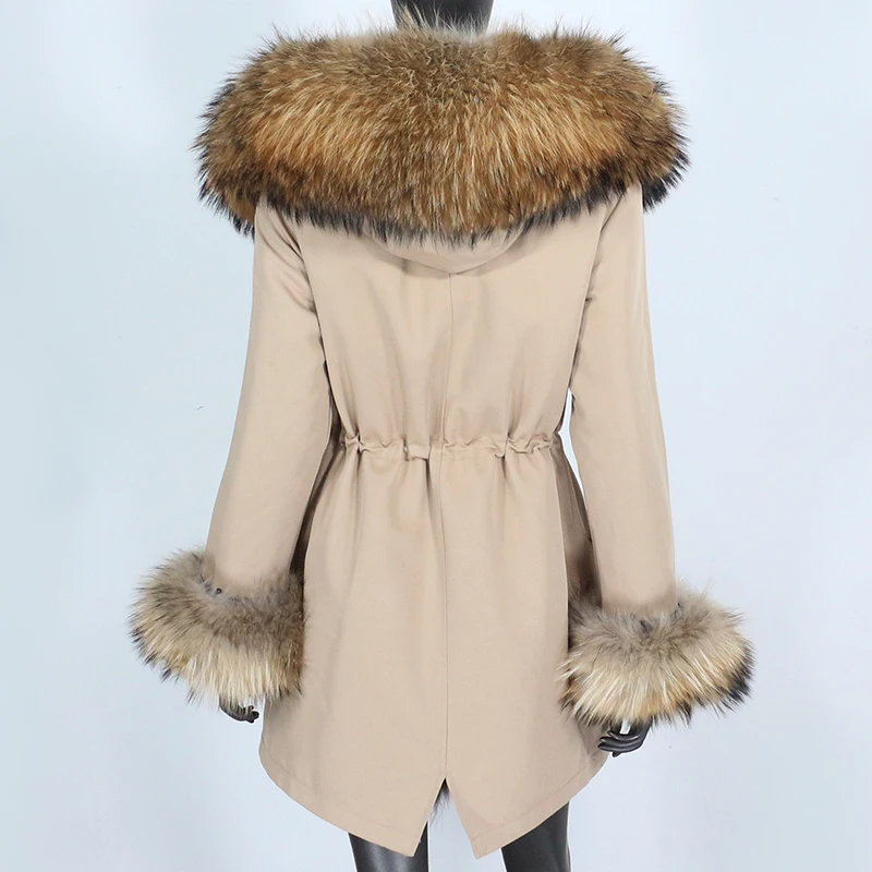 FURYOURSELF 2023 Longo À Prova D' Água Parka Casaco De Pele Real Capuz Casaco de Inverno Mulheres Natural Raccoon Fox Fur Outerwear Quente Destacável