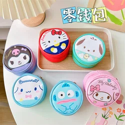 2024 New Sanrio Wallet Kawaii Hello Kitty My Melody Coin Purse Anime Cinnamoroll Pompom Purin Cute Children Toys Pu Purse Boys