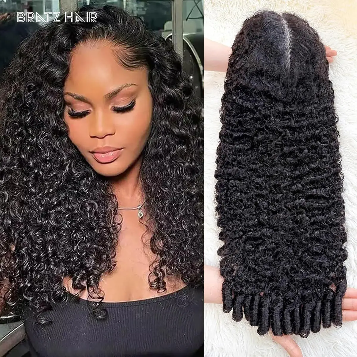 

13x6 Burmese Curly Lace Front Wigs Human Hair Glueless Deep Wave Lace Frontal Wigs Ready to Wear Glueless Burmese Curly Wigs