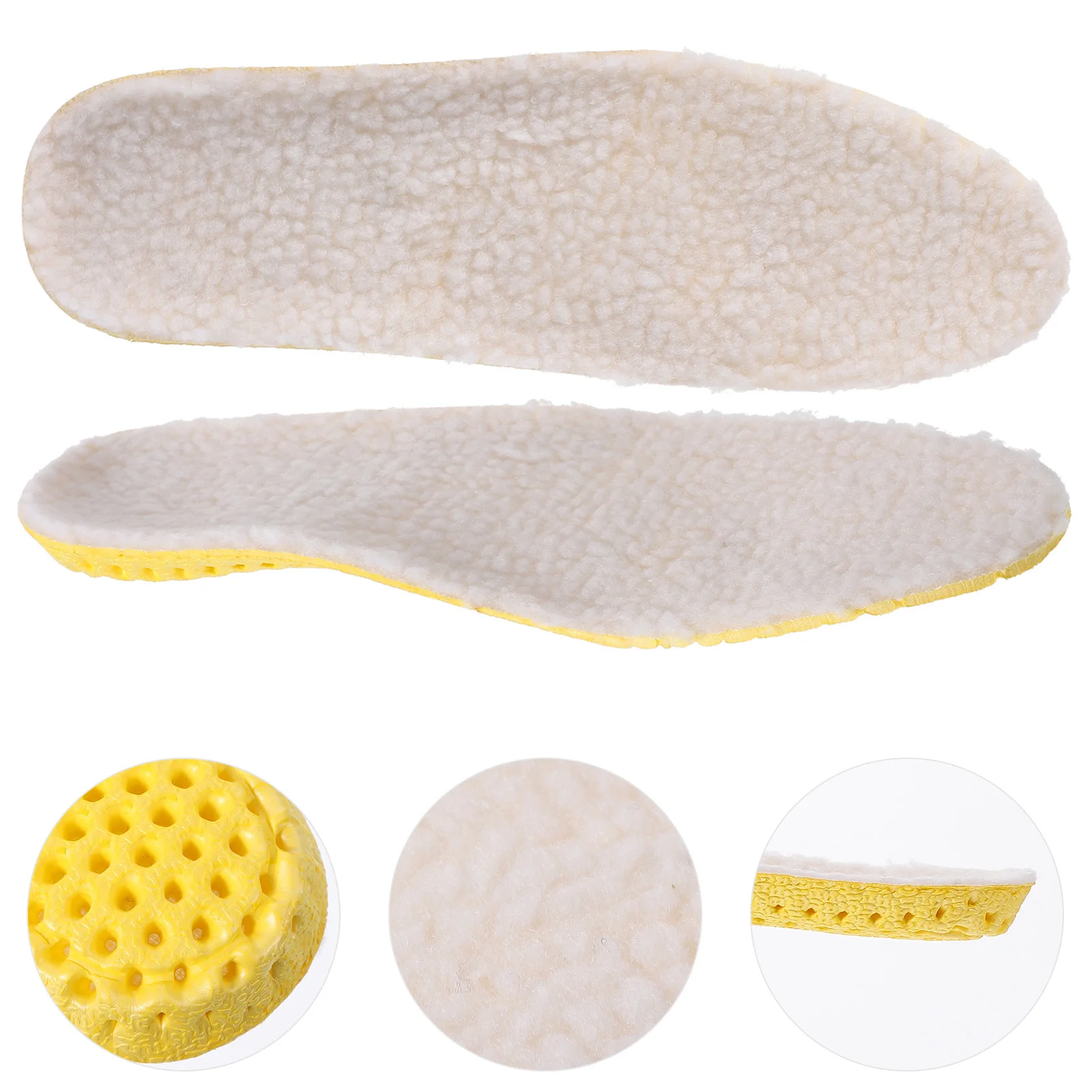 

1Pair Warm Thickened Wool Insoles Durable Eva Comfortable Cold Resistant Breathable Shoe Pads Winter Insulation Insoles