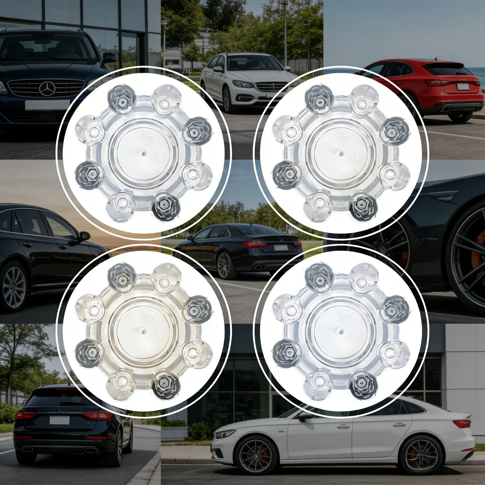 

4 Pack 8.4 Inch Chrome 8 Lug Wheel Center Hub Caps, Stylish Wheel Hub Caps Fit 1999-2005 Ford F250 F350 Excursion