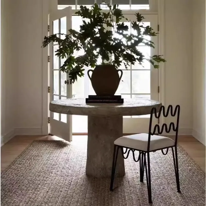 Kursi Makan Besi Tempa, Kursi Rias Sandaran Hitam Logam Minimalis