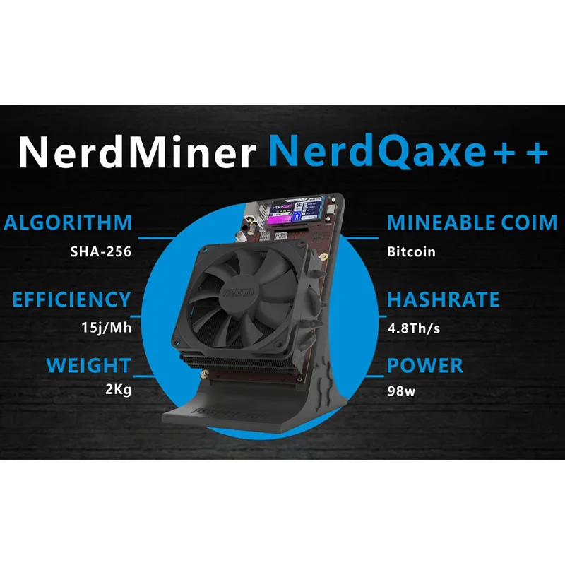 

Bitaxe NerdQaxe++ Персональный блокчейн BTC Solo Miner 4,8TH/s с большим экраном 3,5 дюйма и бесшумным вентилятором для добычи криптовалюты
