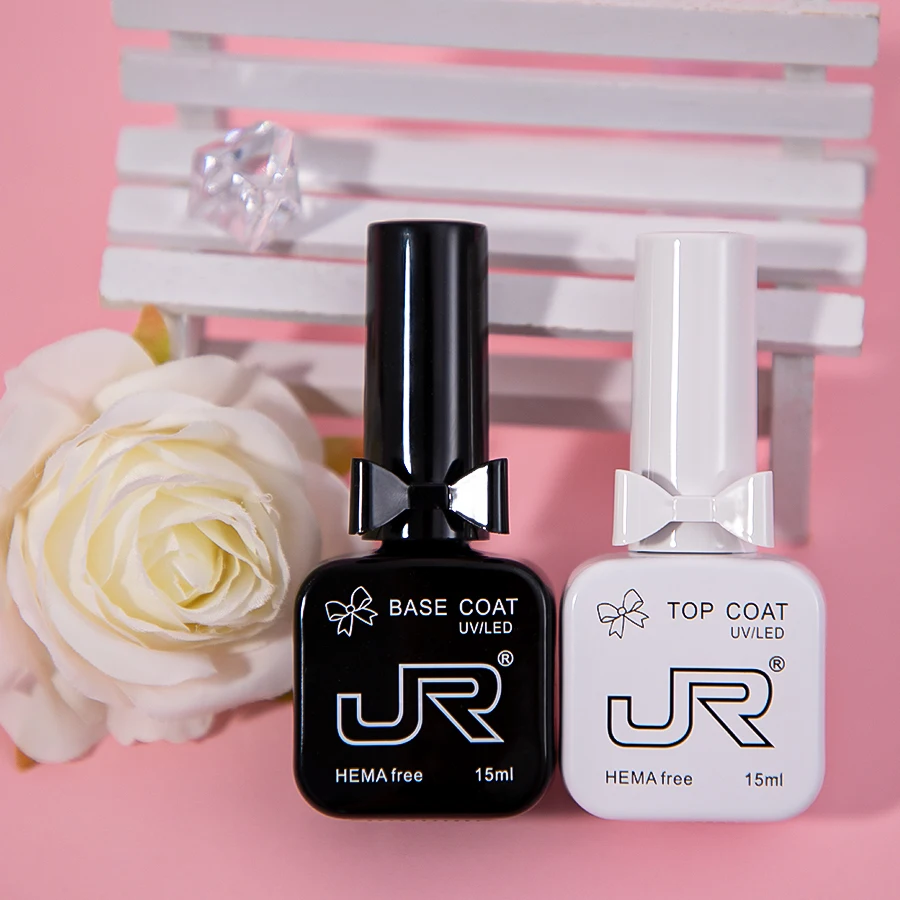 JR vernis gel couche de finition et couche de base ensemble vernis à ongles gel Soak Off UV/LED cadeau pour femmes filles