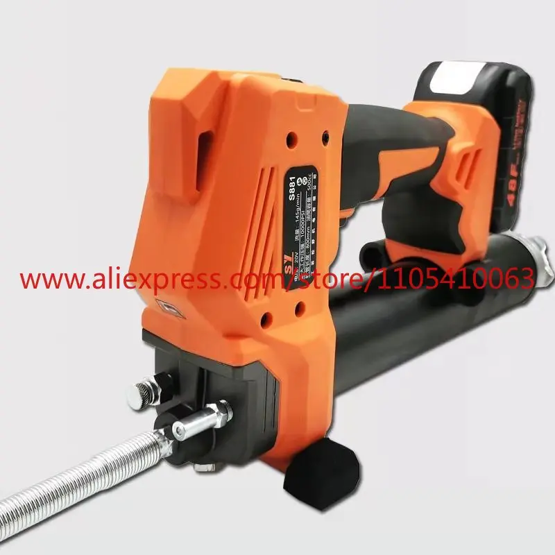 1Pcs lithium battery grease gun portable high voltage electric grease gun charging wireless auto repair excavator