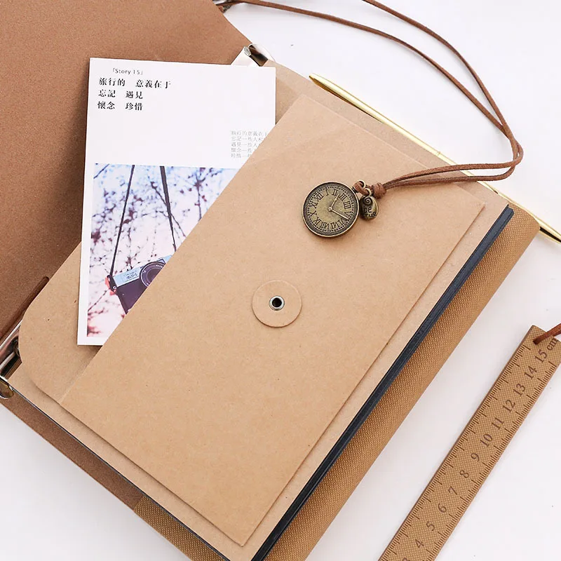 DIY Retro Leather Photo Album Self-adhesive Child Handmade Scrapbook Album Creative Gift Baby Growth Commemorative Album