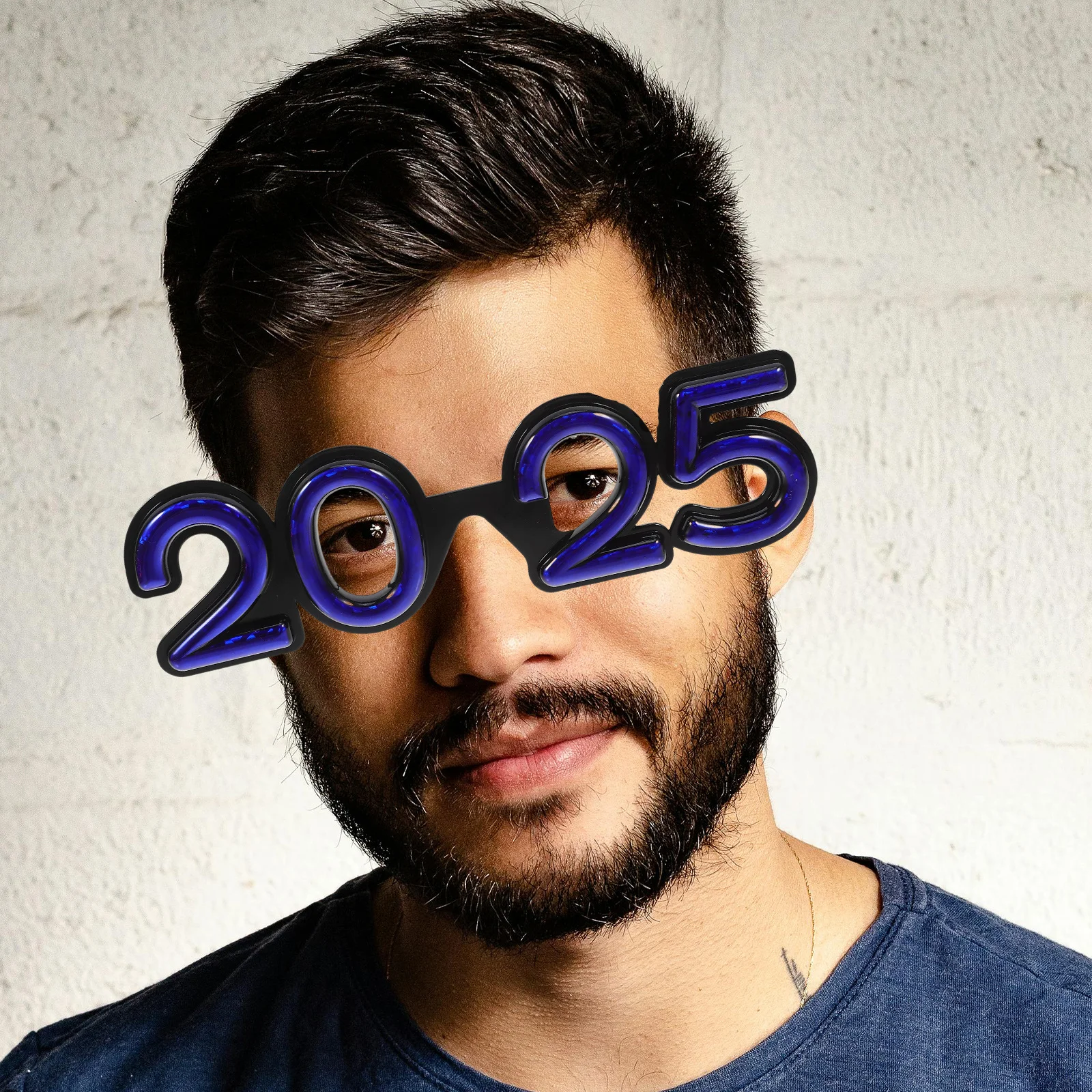 5개 플라스틱 2025 안경 새해 파티 장식 재미있는 안경 가벼운 내구성 부드러운 마감 축하 행사용