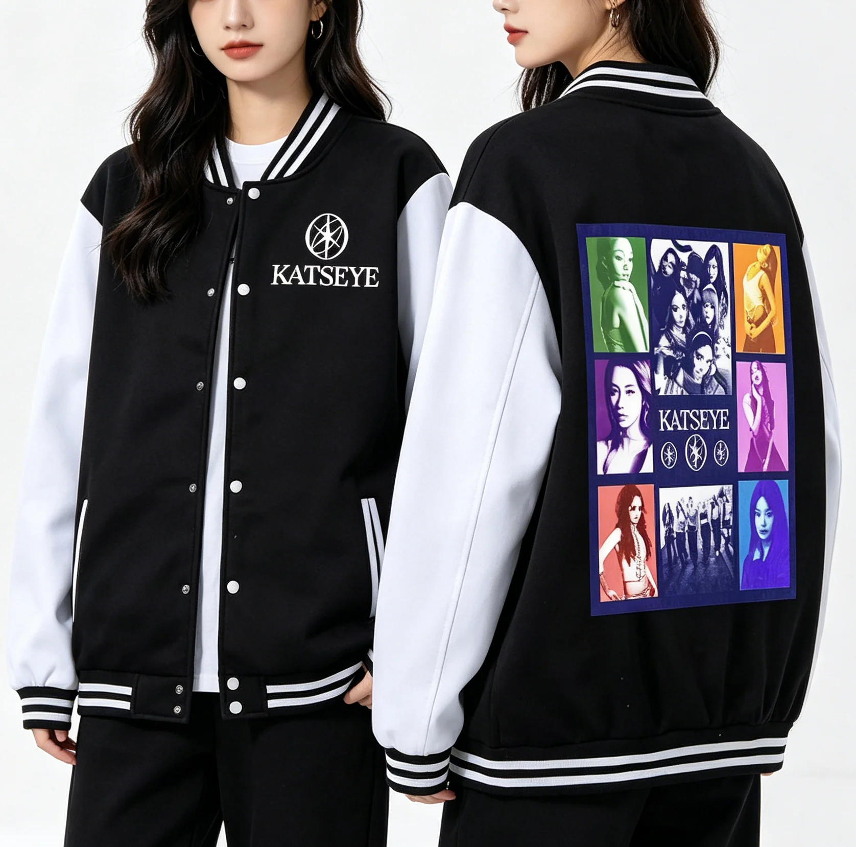 Girl Group KATSEYE Baseball Uniform Women Men Fashion Long Sleeve Jacket Fan Gift Sportswear Streetwear Unisex Jackets Coats