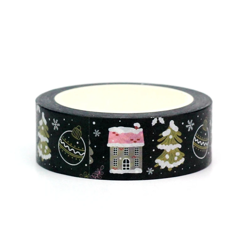 2023 NEW 1PC. 10M Decorative Christmas Trees Winter House Washi Tape for  Journaling Adhesive Masking Tape Cute Stationery