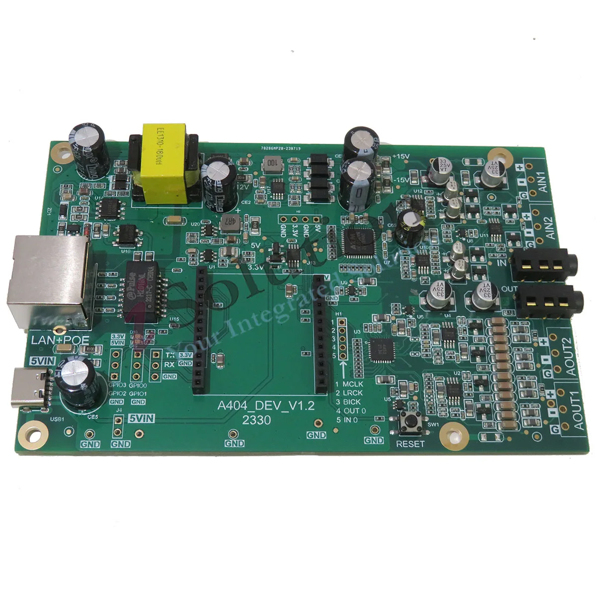 

Audiocom Module Evaluation And Verification Board, Supporting A404/bf01 Modules And Poe Power Supply
