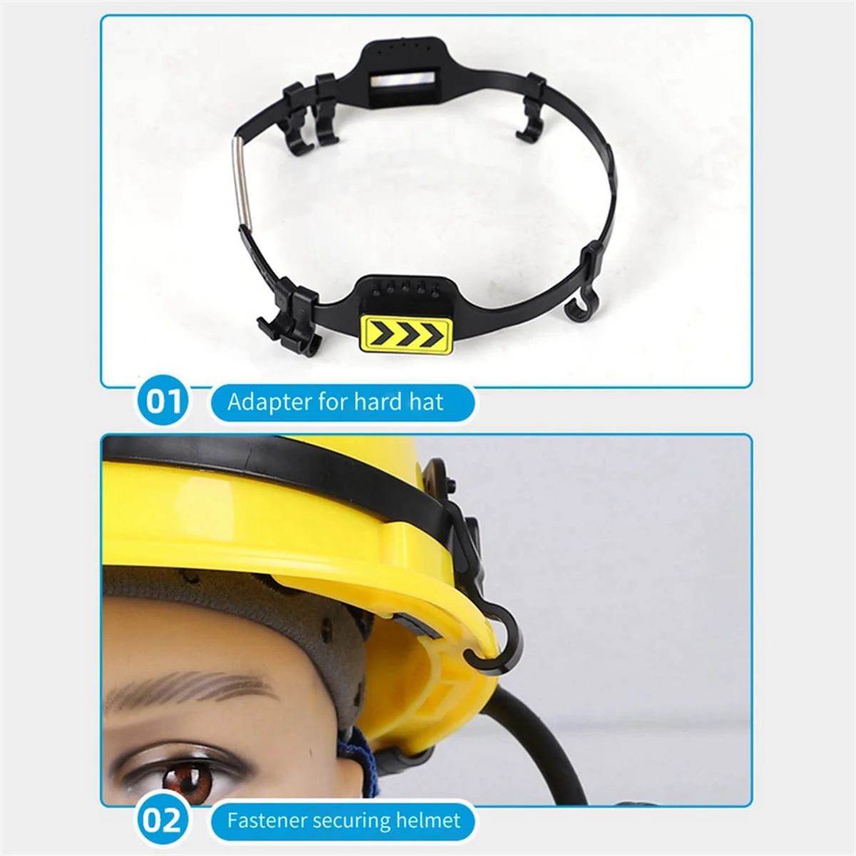 Casco de seguridad con ventilador externo, 3 velocidades, refrigeración de verano, luz nocturna, adecuado para la mayoría de cascos