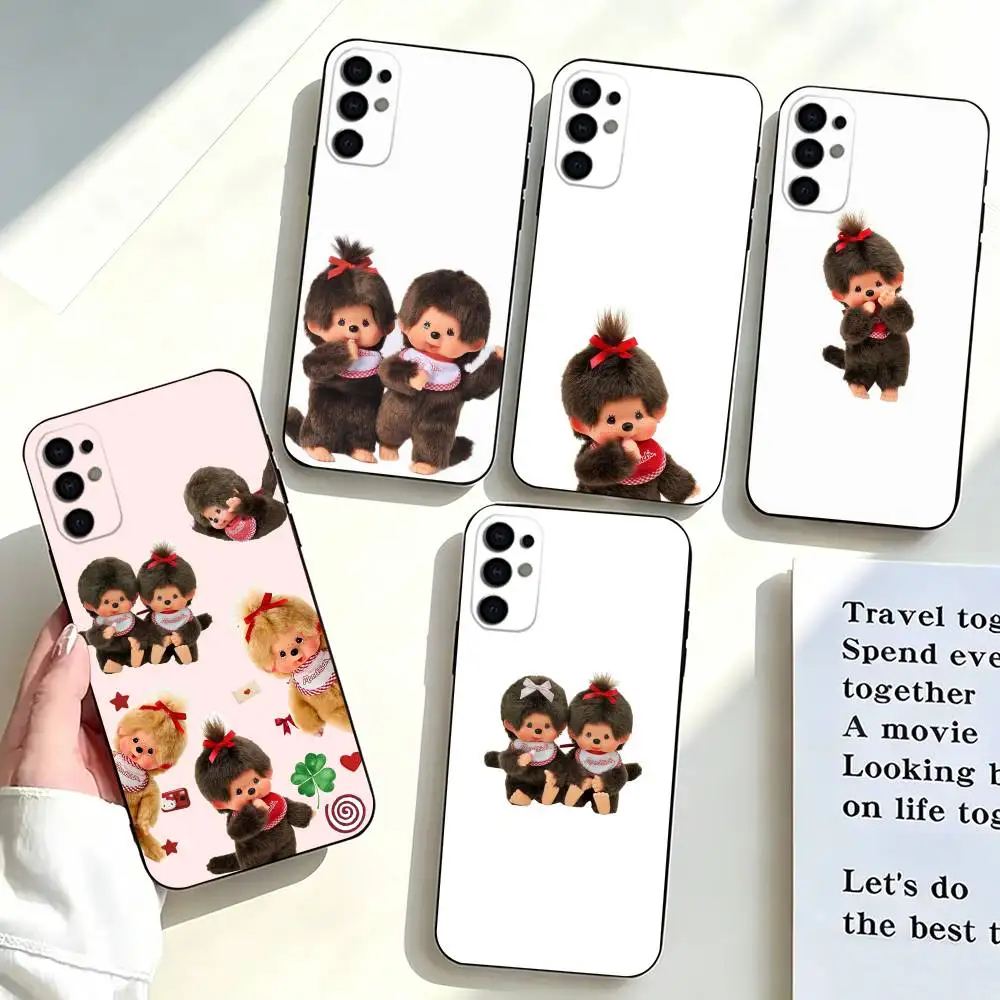 Cute monchhichis-s Phone Case Black Silicone Soft For Samsung S25,S24,S21,S22,S23,S30,Ultra,S20,Plus,Fe,Lite