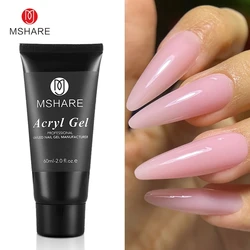 MSHARE 60g Acrylic Extension Nail Gel Light Pink Clear Hard Gel Soak Off UV LED Crystal Acryl Nails Art Extend Gel
