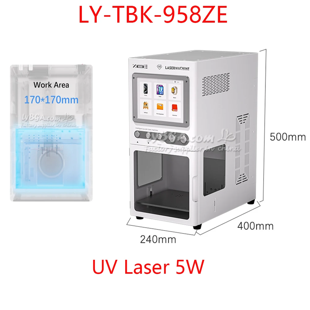 LY-TBK-958ZE UV Laser Marking Machine 5W Cold Laser Screen Separator Repairing Machine 170*170mm Working range 220V 110V