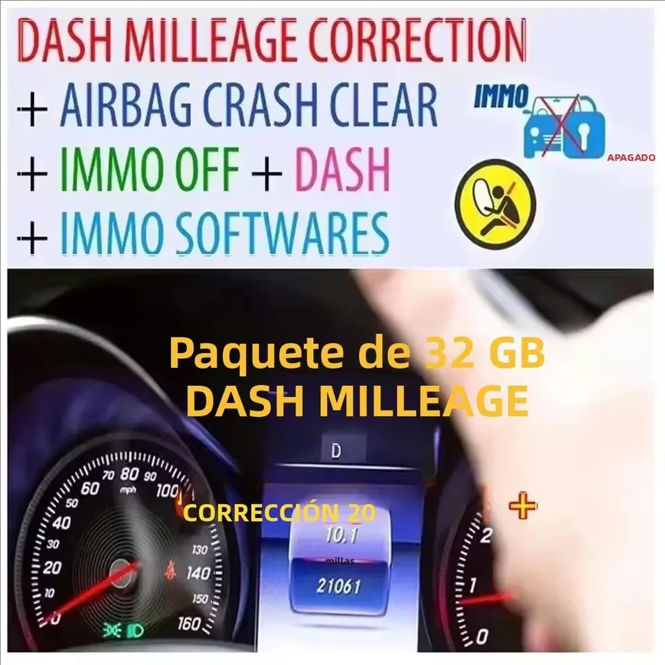 

32GB Latest Dash Mileage Correction Airbag Crash Clear IMMO off Dash IMMO Software Download Installation Video Package