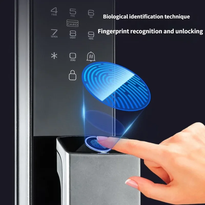 Serrure intelligente 3D Face Heroes avec caméra vidéo HD, empreinte digitale biométrique pour porte d'entrée, sonnette intelligente, mot de passe
