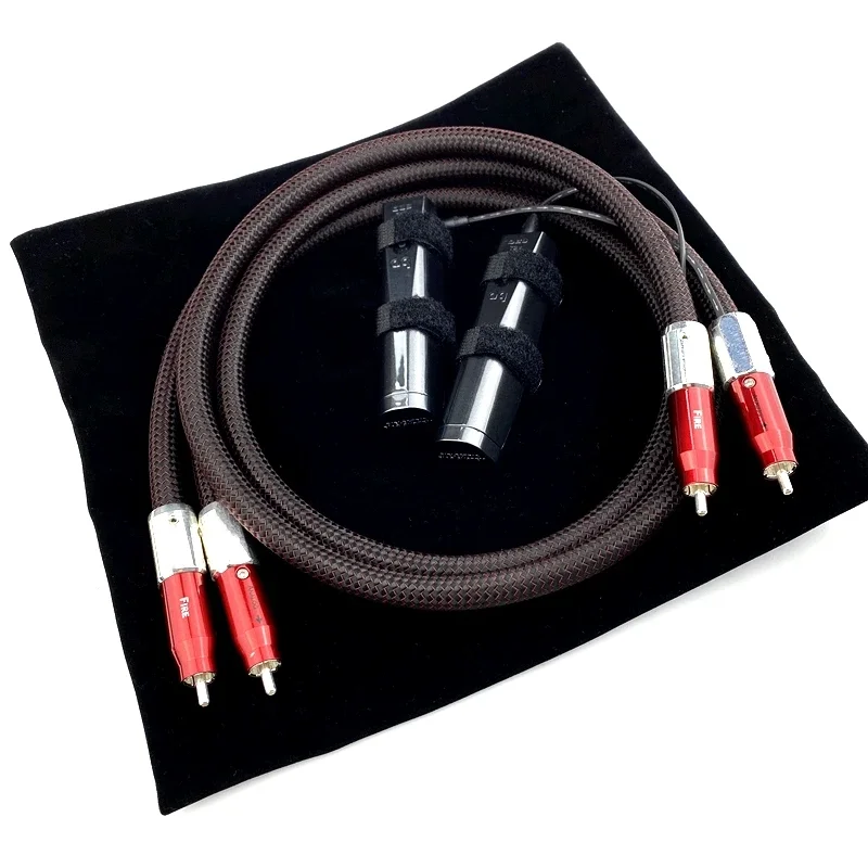 FIRE RCA Cable Solid Perfect Surface Silver (PSS) HiFi Audio Amplifier Interconnect Signal Cable with 72V Battery