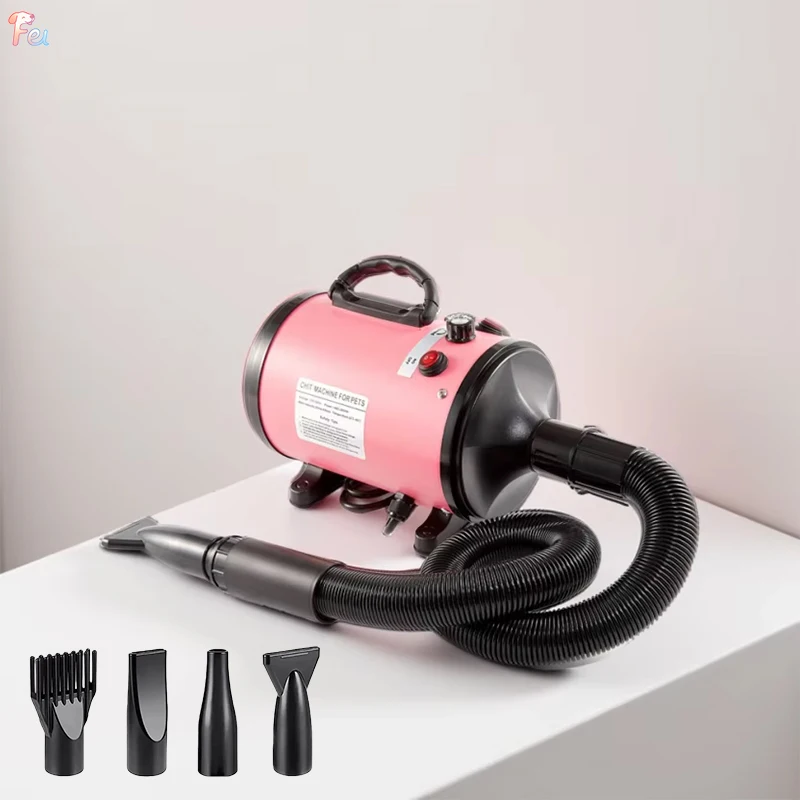 

2800W Pet Grooming Hair Dryer Adjustable Speed & Temperature Dog Blow Dryer for Cats And Dogs Quick Drying with Attachments