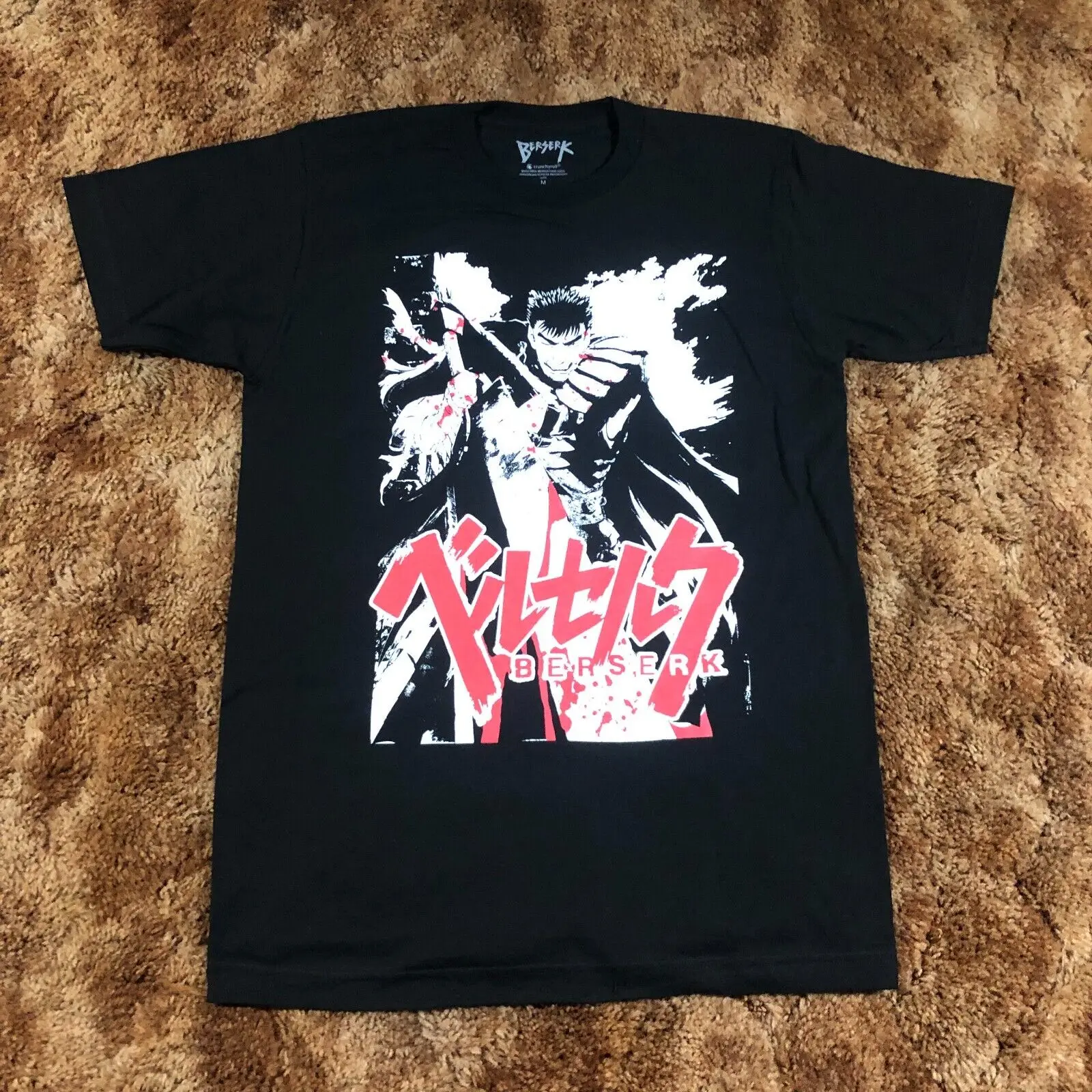 

NEW Berserk Manga Guts Men sz M Black Swordsman Shirt Anime Crunchyroll Miura