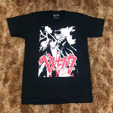 NEW Berserk Manga Guts Men sz M Black Swordsman Shirt Anime Crunchyroll Miura