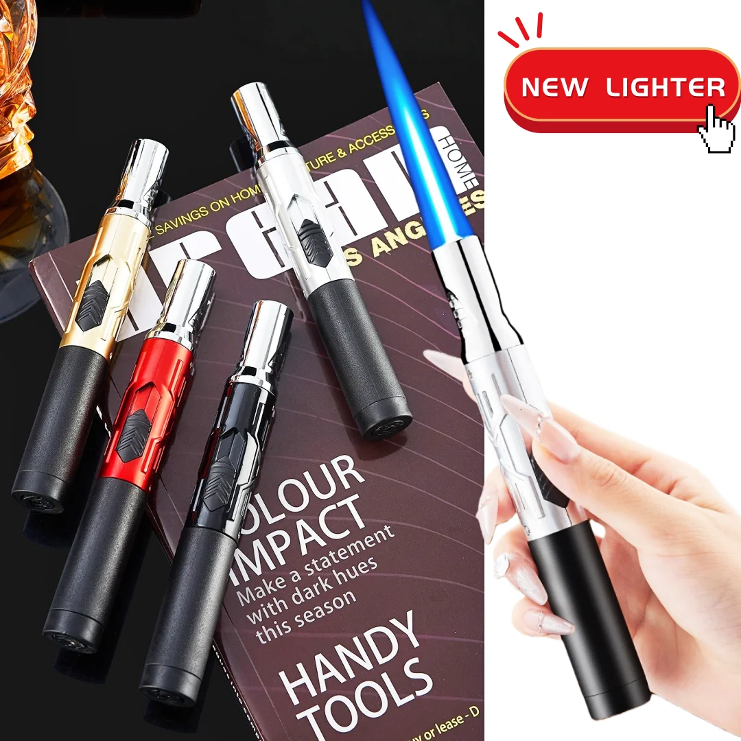 New 1300°C Torch Lighter Windproof Blue Flame Household Ignition Gun Lighters Multi-Functional Ignition Tool Smoking Accessories