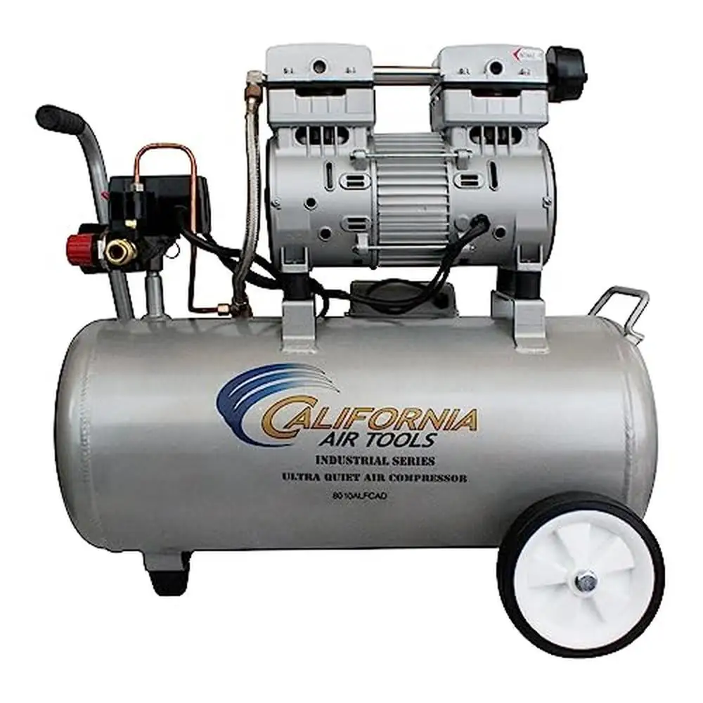 Ultra Quiet Aluminum Tank Air Compressor 8.0 Gal 1.0 Hp Auto Drain Oil-Free Rust-Free 120 PSI High Pressure Air Tool Pump Tire