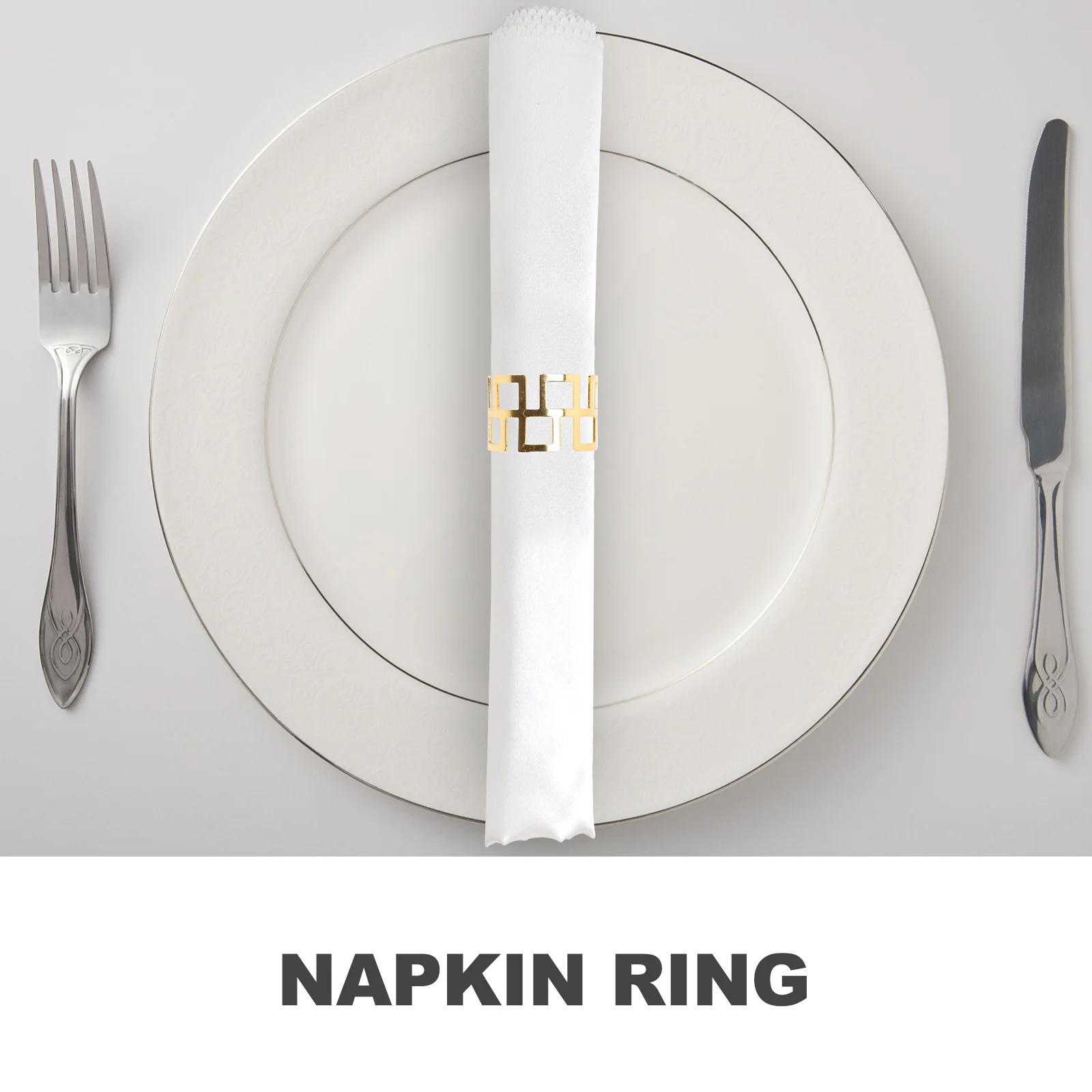 

4Pcs Napkin Rings Decorative Metal Table Napkin Holder for Dining Party Wedding Christmas Decoration Serviette Ring Clasp