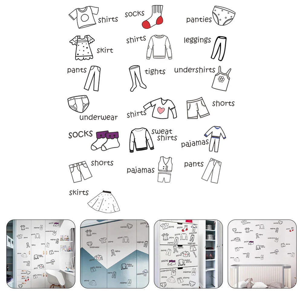 

Wardrobe Label Stickers Dresser Sort Labels Boy Clothing Decals Clothes Storage Applique