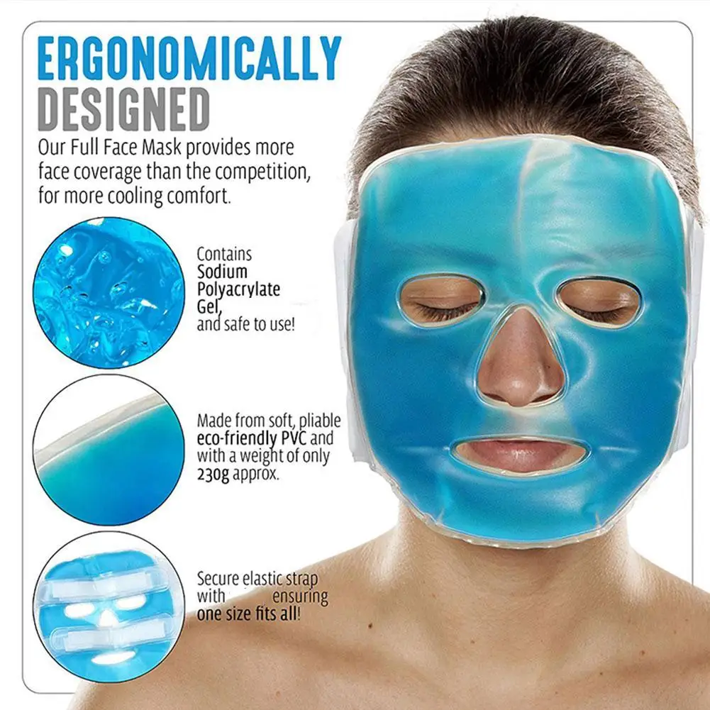 

NOWOŚĆ Wysokiej klasy chłodząca lodowa maska do twarzy Gel Beads Hot Heat Cold Compress Pack Face SPA For Woman Sleeping Full Face Massage Mask