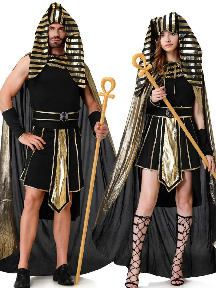 Couples adultes reine déesse pharaon roi Costume Par loween Costume bal vêtements Amourousse dames traditionnel ethnique St...