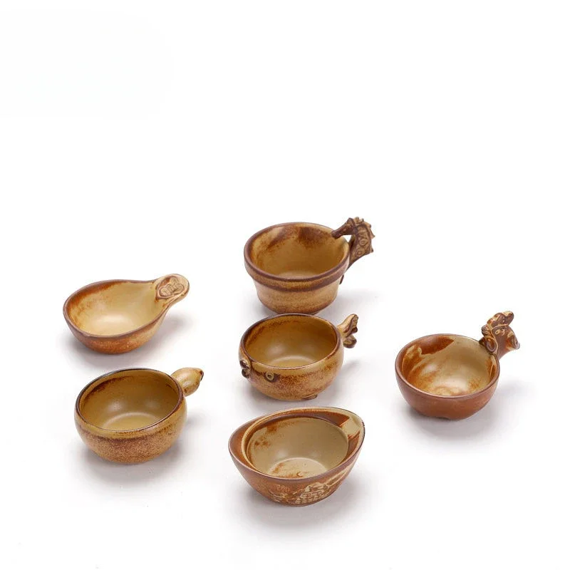 

Creative Porcelain Tea Bowl Coarse Pottery Handmade Kiln Ceramic Home Office Espresso Mug Travel Tea Set Afternoon Teacup Mugs