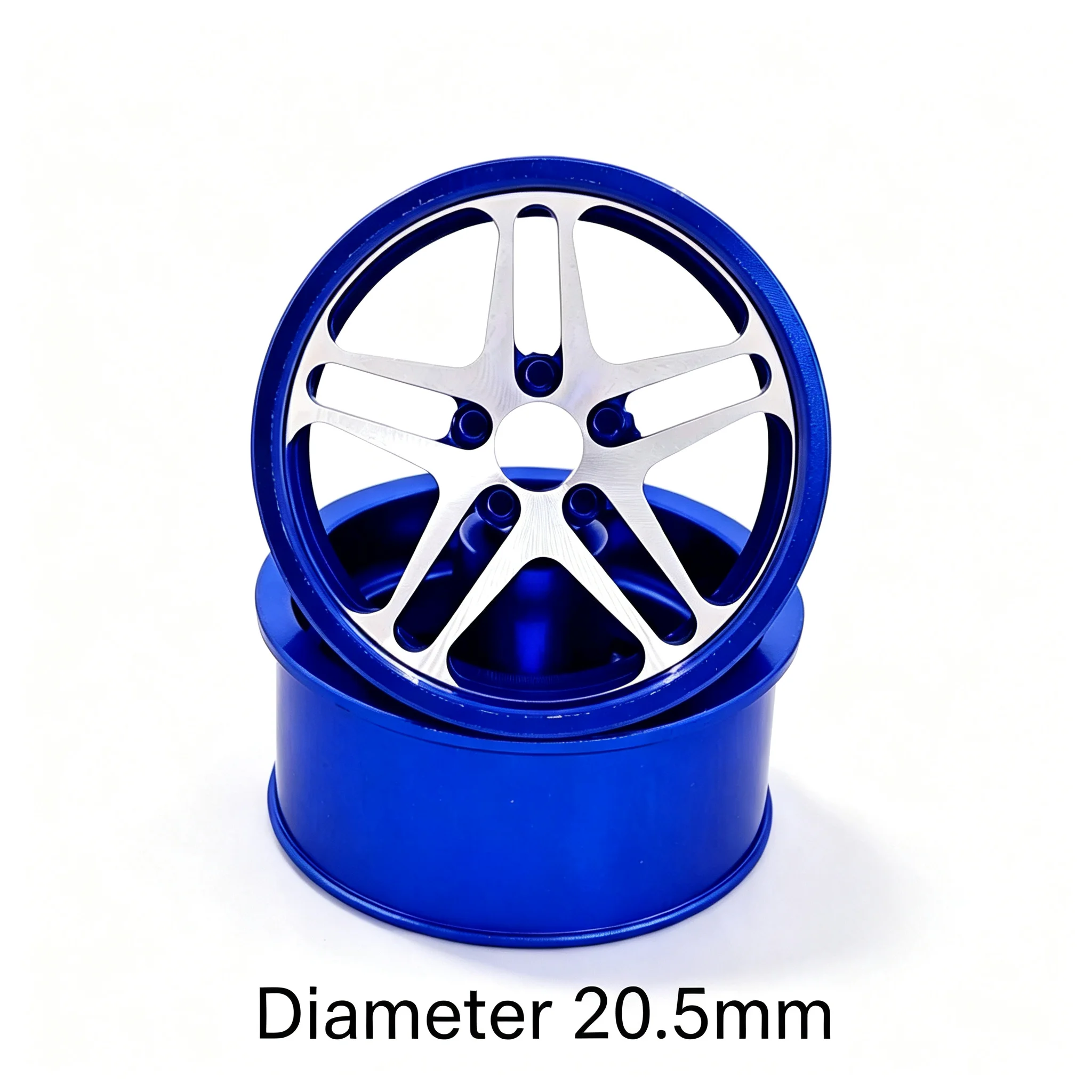 4Pcs Lightweight 5-Spoke Aluminum Alloy Colored Wheels Medium Diameter with Lock Nuts for Tamiya Mini 4WD Upgrade Parts