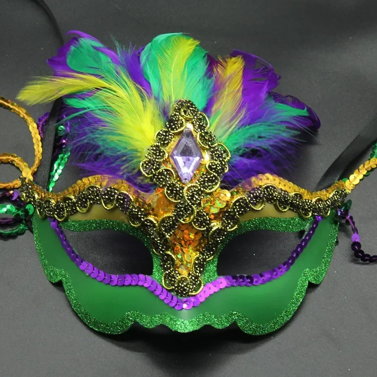 Fox Colored mask Halloween Mask Feather Lady Peacock Princess Feather Carnival