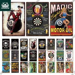 Putuo Decor Vintage Tin Sign Darts Game Metal Plaque Retro Posters for Garage Man Cave Room Home Wall Art Decorations