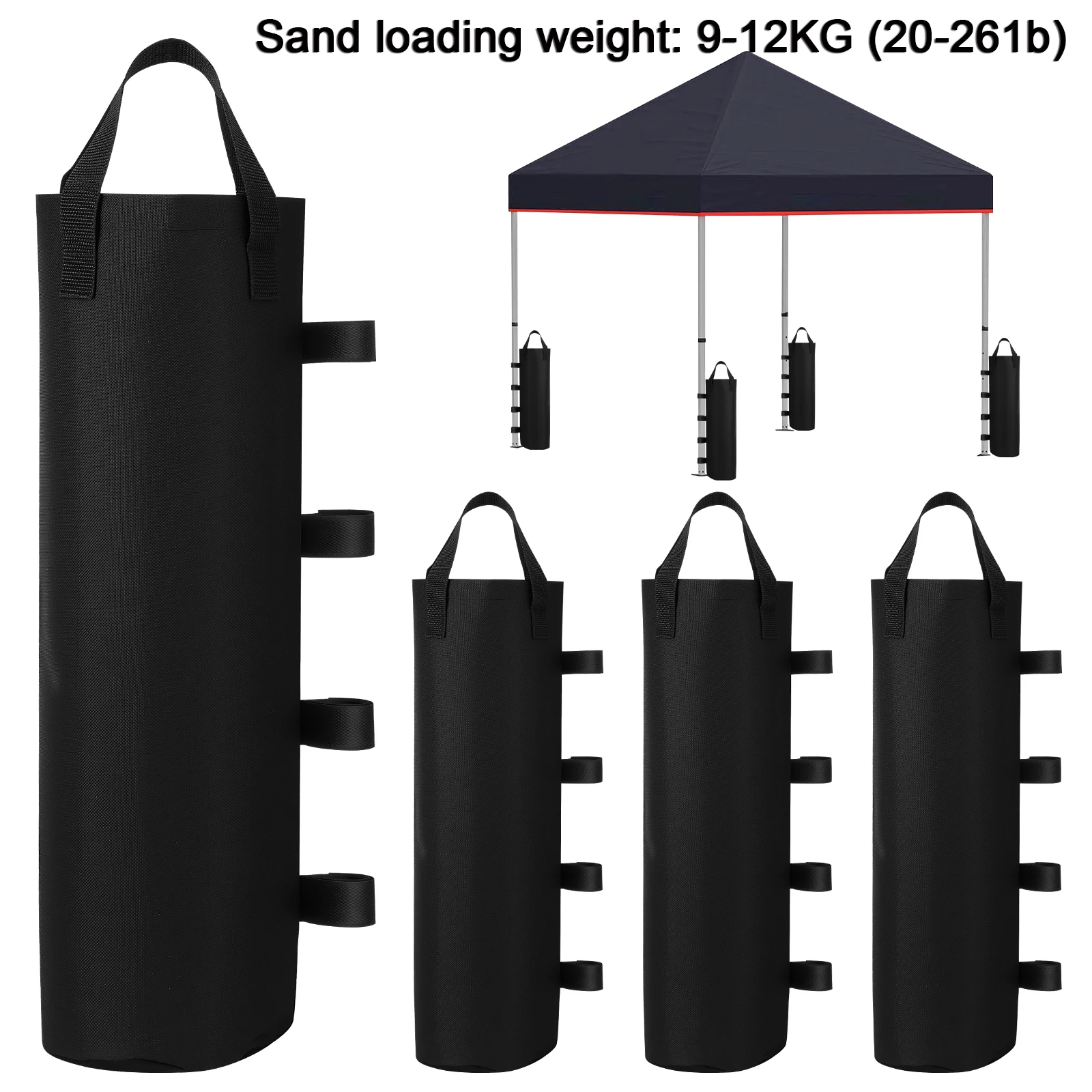 4 piezas de bolsas de arena extra grandes para pesas de toldo, para patas de toldo, carpa desplegable, gazebo, cochera, RV A