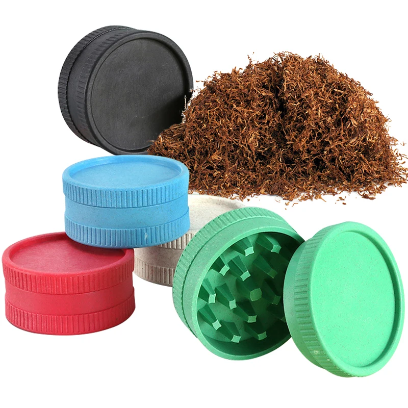 R&R 2 Layers 55MM Manual Plastic Herb Grinder Degradable Material Herbal Crusher Dry Herb Grinders for Smoking Accessories