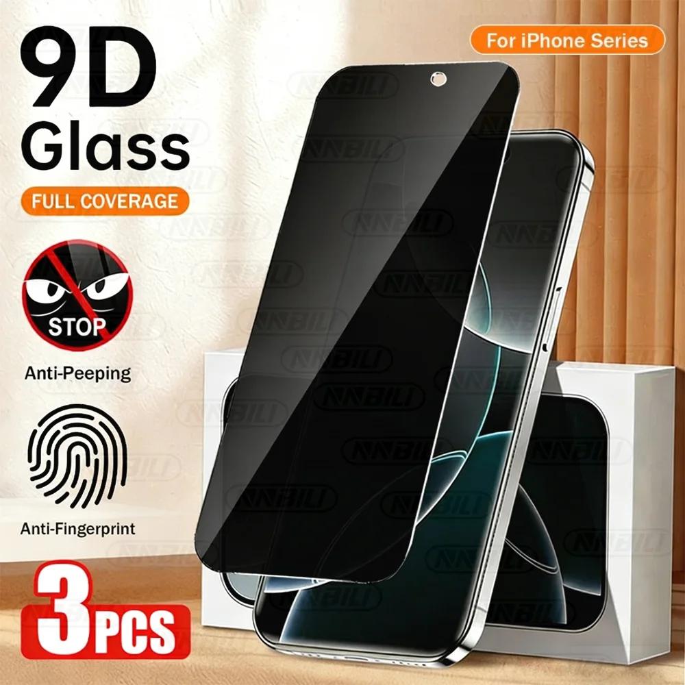 NNBILI 3er-Set Blickschutz-Displayschutzfolien aus gehärtetem Glas für iPhone 11 bis 17 Serie, einschließlich Pro- und Max-Versionen