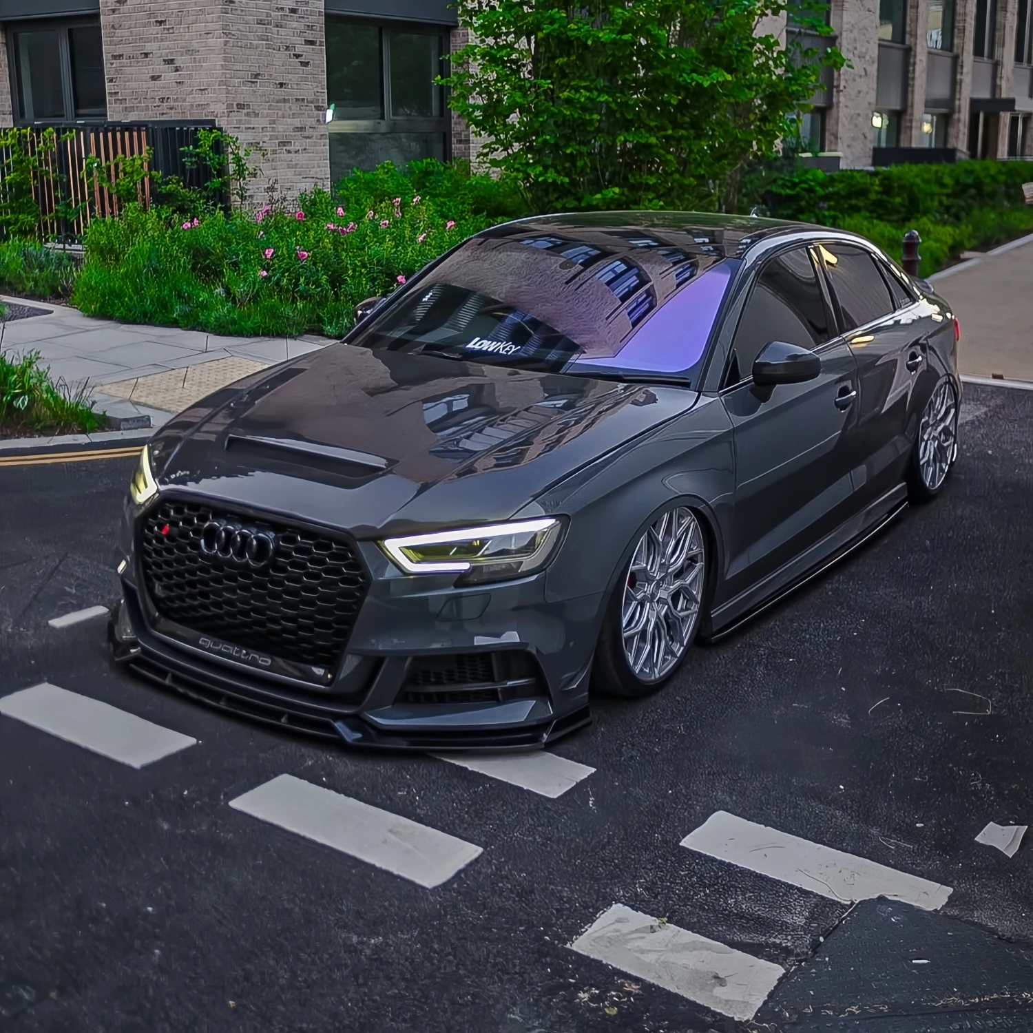 아우디 A3 S-Line S3 8V 페이스리프트 2017-2020 튜닝 프론트 범퍼 프로텍터 바디 키트용 글로스 블랙 카 프론트 범퍼 스플리터 립 썸네일 2