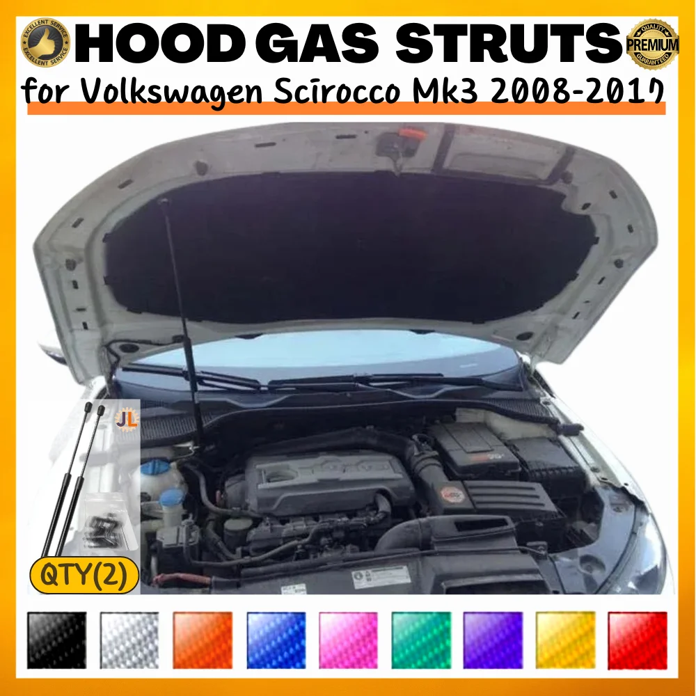 

Qty(1) Hood Strut for Volkswagen Scirocco Mk3 2008-2017 Front Bonnet Gas Spring Shock Absorber Lift Support Damper Bar