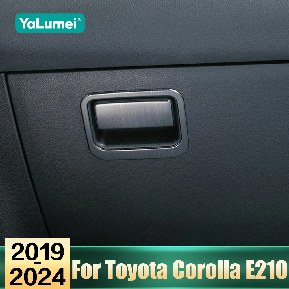Für Toyota Corolla E210 Hybrid 2019 2020 2021 2022 2023 2024 Edelstahl Auto Copilot Lagerung Handschuh Box Aufkleber griff Trim Abdeckung