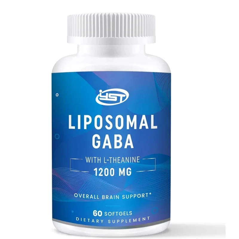 GABA containing theanine supplement 1200mg - highly bioavailable liposome GABA supplement, 60 capsules for adults