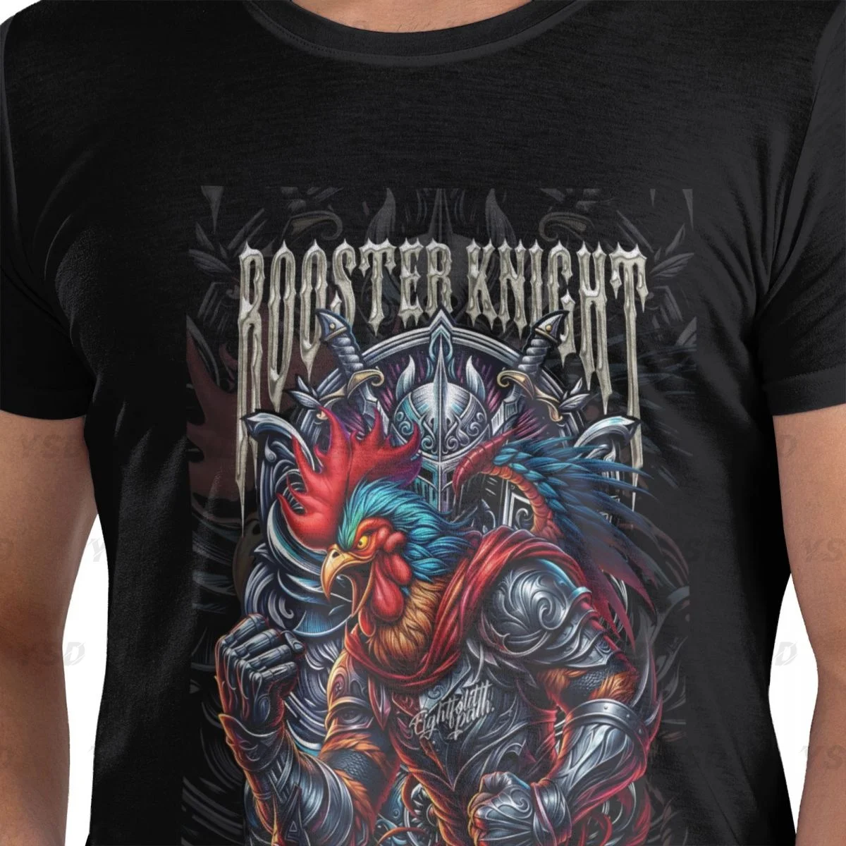 THE ROOSTER Men's Cotton tight fitting sports T-shirt, Breathable, Oversized print Tee shirt