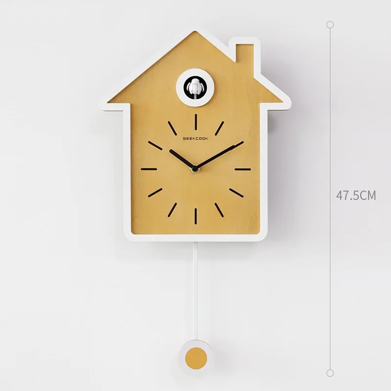 Minimalist Cuckoo Clock Modern Silent Electronic Clock for Living Room Garden Wall Room Decoration Home Decor Items