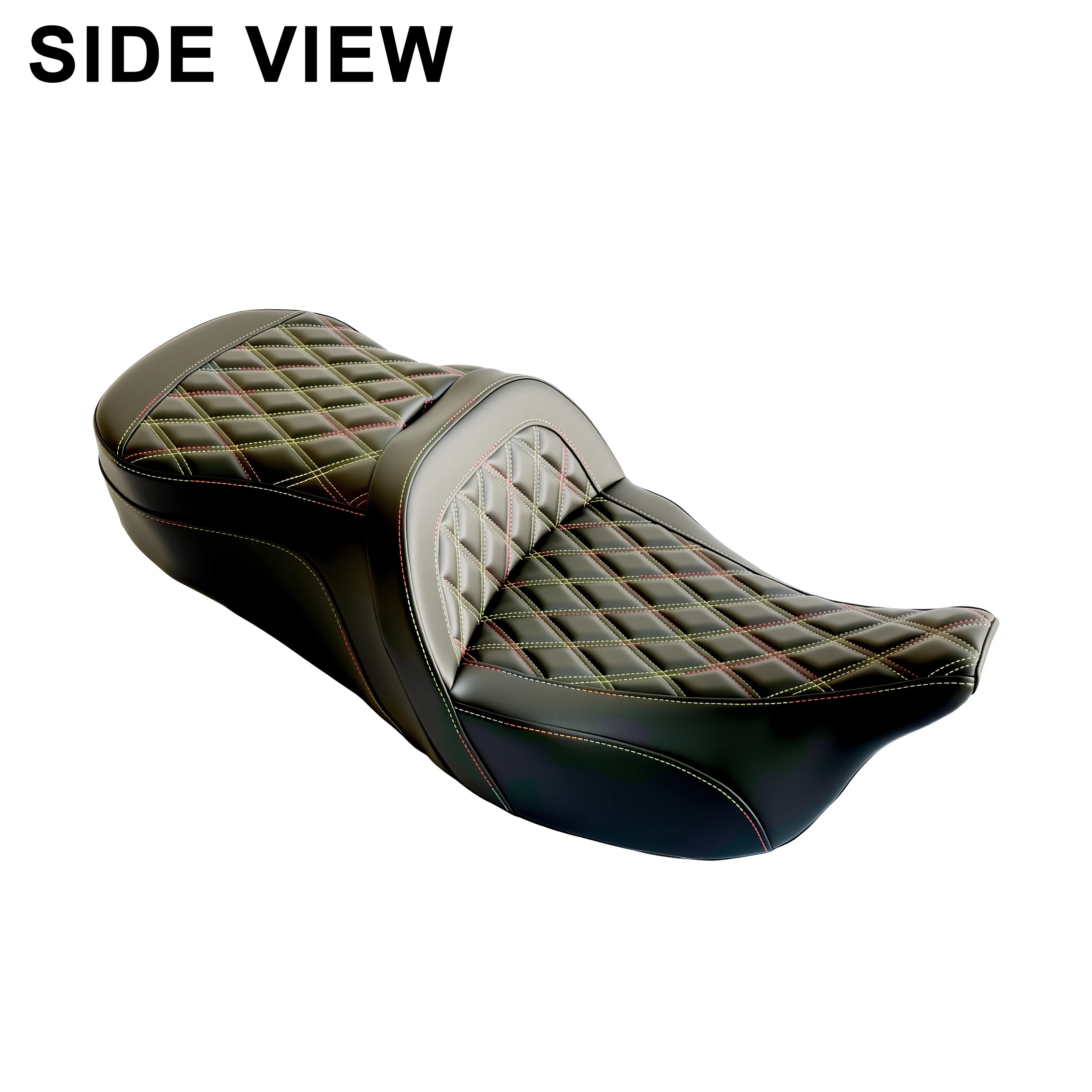 Rainbow Stitch Double Gel Step-up Sofa Seat Soft for Harley Street Glide Road Glide ultra Limited 2009-2023 Motorcycle Parts