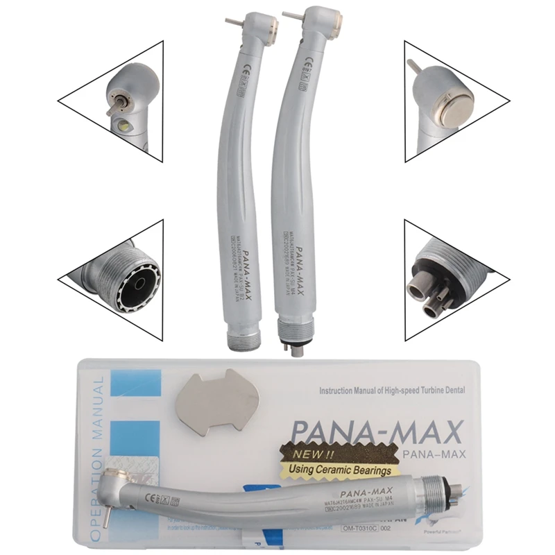 

LED Dental High Speed Handpiece Self-powered Air Turbine Dental Handpiece Standard 2/4Holes SU Cartirdge Rotor Pana Max