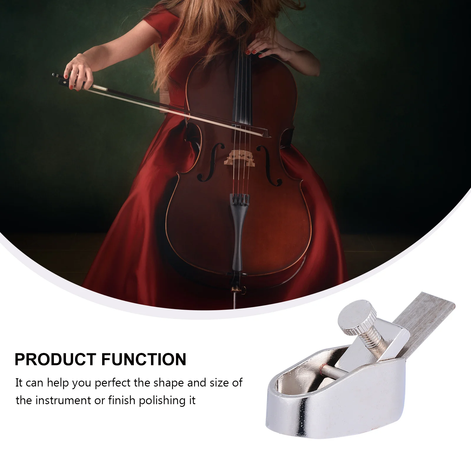 

Finger Plane Cutter Violin Tool Brass Steel Body Fine Sharp Blade Adjustable Screw Curved Plane Cutter Woodworking