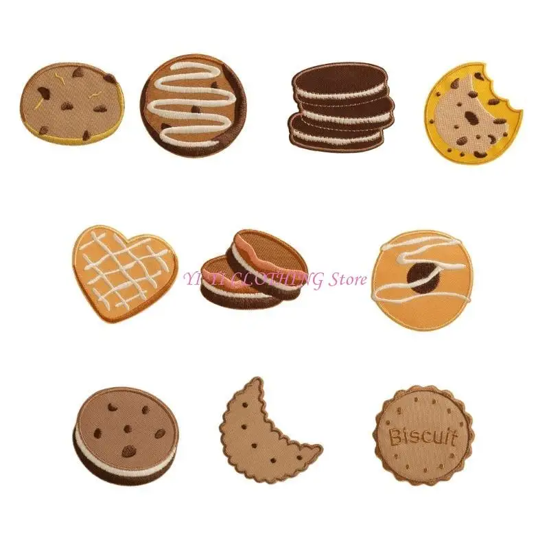 

N5KF 10pcs Biscuit Patches Easy to Fabric Stickers For Creative Craft Project
